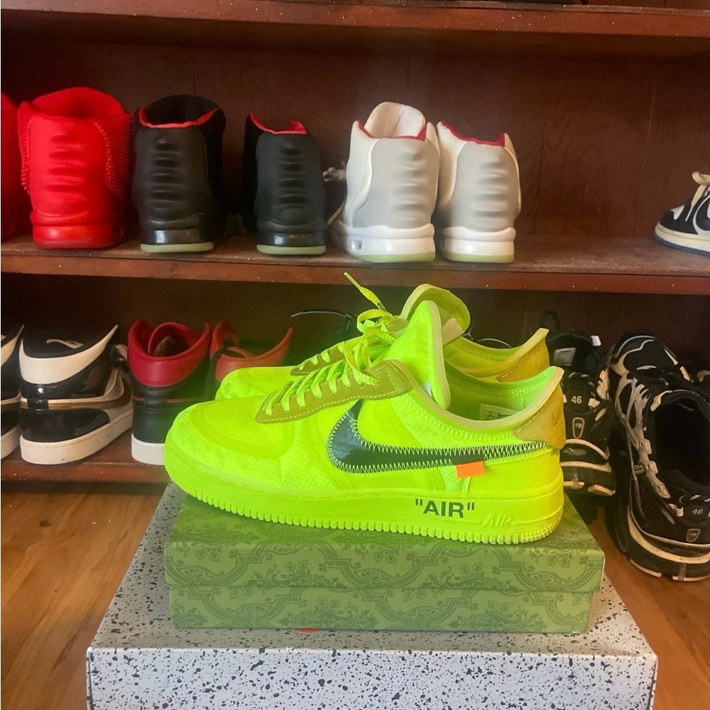 Nike Air Force 1 Low Neon Green with Metallic Silver Swoosh